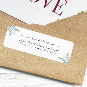 Elegant Eucalyptus Floral Wedding Return Address