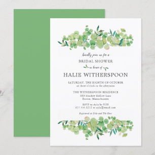 Elegant Eucalyptus Foliage Bridal Shower Invitation
