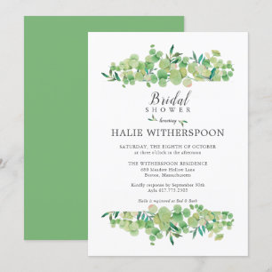 Elegant Eucalyptus Foliage Bridal Shower Invitation
