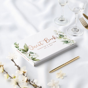 Elegant Eucalyptus Foliage Wedding Foil Guest Book