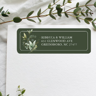 Elegant Eucalyptus Foliage Wedding Return Address