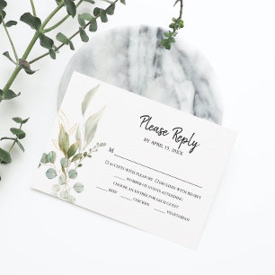 Elegant Eucalyptus Foliage Wedding RSVP Card