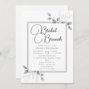 Elegant Eucalyptus Frame Bridal Brunch Shower Invitation