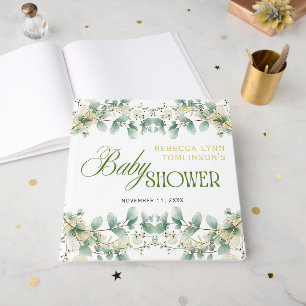 Elegant Eucalyptus Gender Neutral Baby Shower Guest Book