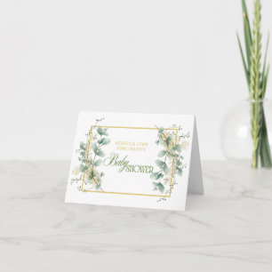 Elegant Eucalyptus Gender Neutral Baby Shower Thank You Card