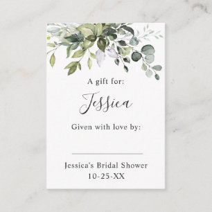Elegant Eucalyptus Gift Bridal DISPLAY SHOWER Enclosure Card