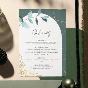 Elegant Eucalyptus, Gold Accents Botanical Details Enclosure Card