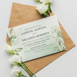 Elegant Eucalyptus Gold Wedding Invitation