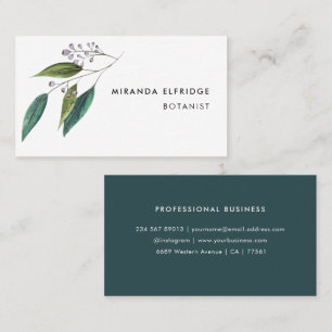 Elegant Eucalyptus green leaf business card