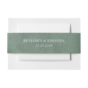 Elegant Eucalyptus Green Wedding Custom Invitation Belly Band