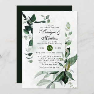 Elegant Eucalyptus Greenery Airy Rustic Wedding In Invitation