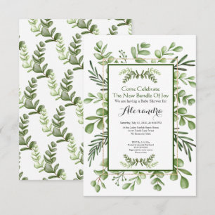 Elegant Eucalyptus Greenery Baby Shower invitation