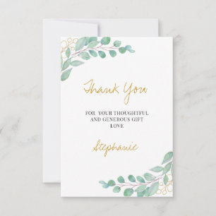 Elegant Eucalyptus Greenery Baby Shower Thank You Card