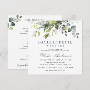 Elegant Eucalyptus Greenery Bachelorette Weekend Invitation