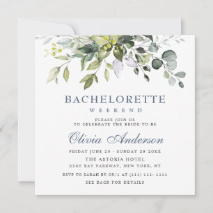 Elegant Eucalyptus Greenery Bachelorette Weekend Invitation