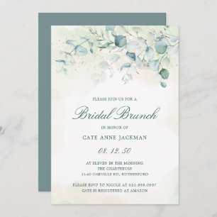 Elegant Eucalyptus Greenery Bridal Brunch Invitation