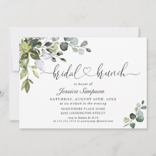 Elegant Eucalyptus Greenery Bridal Brunch Invitation