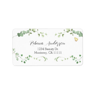 Elegant Eucalyptus Greenery Bridal Label