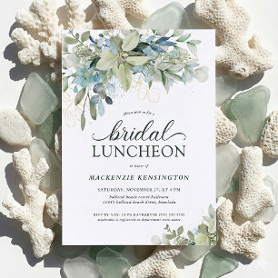 Elegant Eucalyptus Greenery Bridal Luncheon Invitation
