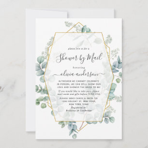 Elegant Eucalyptus Greenery Bridal Shower by Mail Invitation