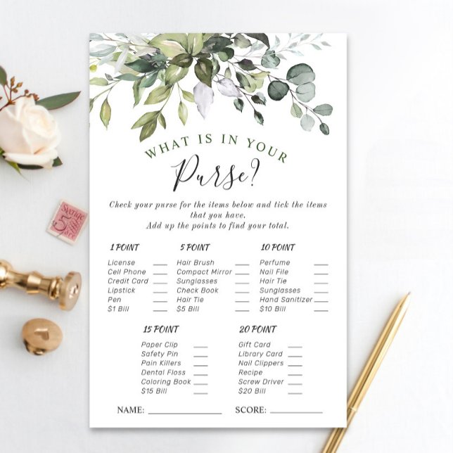 Elegant Eucalyptus Greenery Bridal Shower Game (Creator Uploaded)