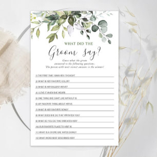 Elegant Eucalyptus Greenery Bridal Shower Game