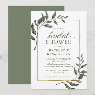 Elegant Eucalyptus Greenery Bridal Shower Invitation