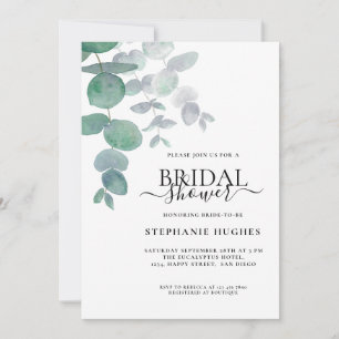 Elegant Eucalyptus Greenery Bridal Shower Invitation