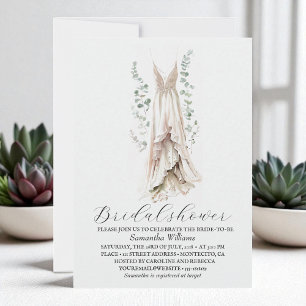 Elegant Eucalyptus Greenery Bridal Shower Invitation