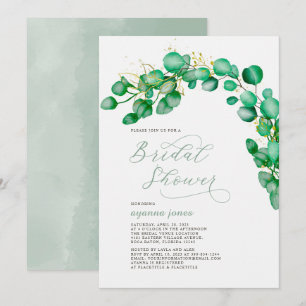 Elegant Eucalyptus Greenery Bridal Shower Invitation