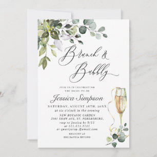 Elegant Eucalyptus Greenery Brunch & Bubbly Invitation