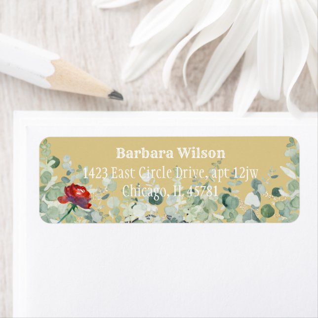 Elegant Eucalyptus Greenery Design Return Address (Insitu)