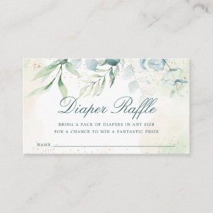 Elegant Eucalyptus Greenery Diaper Raffle Enclosure Card