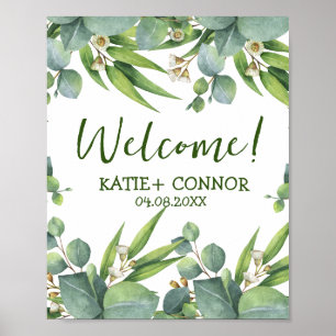 Elegant Eucalyptus Greenery Favour Welcome Guest  Poster