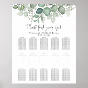 Elegant Eucalyptus Greenery Foliage Leaves Poster