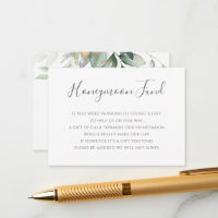 Elegant Eucalyptus Greenery Gold Honeymoon Fund