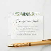 Elegant Eucalyptus Greenery Gold Honeymoon Fund