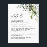 Elegant Eucalyptus Greenery Information Details Enclosure Card<br><div class="desc">Designed to coordinate with our Boho Greenery wedding collection,  this customisable Guest Information Details card,  features a watercolor greenery leaves with calligraphy graphic text,  paired with a classy serif & modern sans font in black. Matching items available.</div>