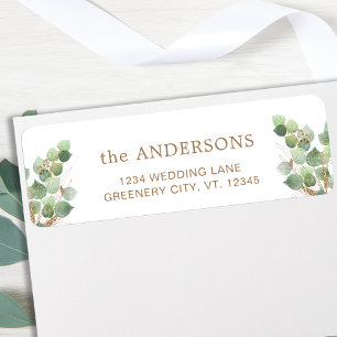 Elegant Eucalyptus Greenery Leaves Return Address