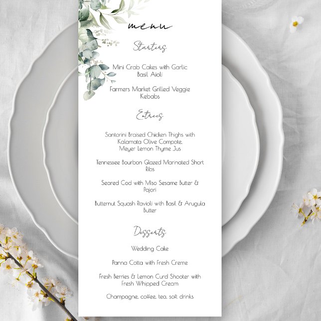 Elegant Eucalyptus Greenery Menu (Creator Uploaded)