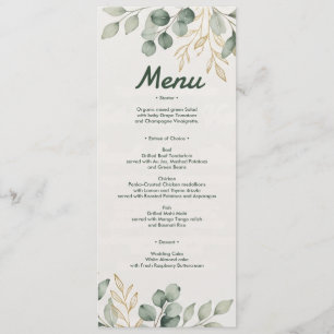Elegant Eucalyptus Greenery Menu card personalise