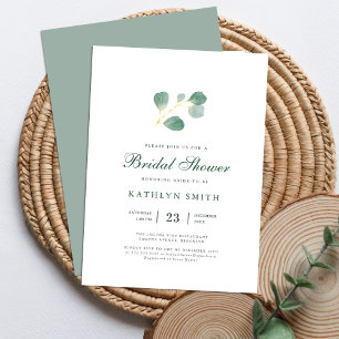 Elegant Eucalyptus Greenery Modern Bridal Shower Card