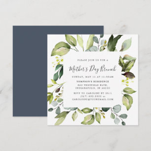 Elegant Eucalyptus & Greenery Mother's Day Brunch Invitation