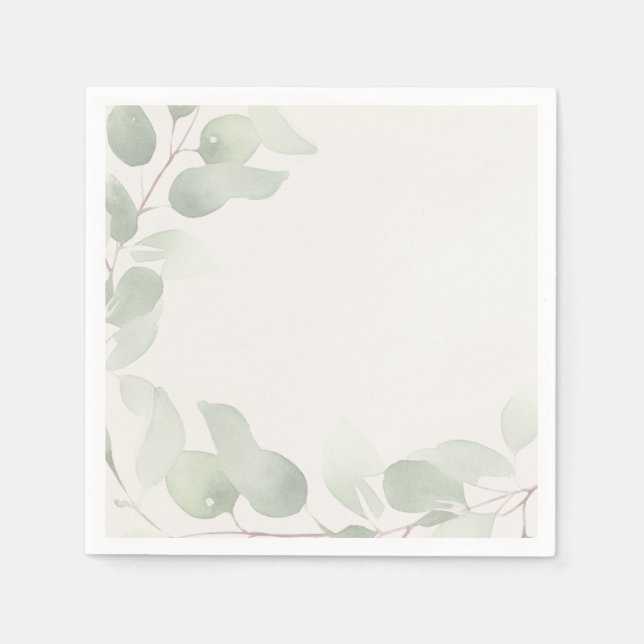 Elegant Eucalyptus Greenery Napkin (Front)