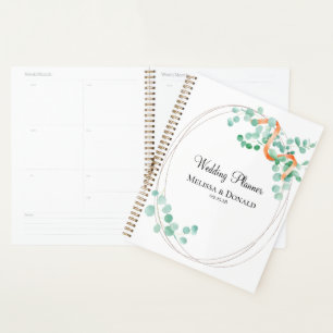 Elegant Eucalyptus Greenery Peach Floral Planner