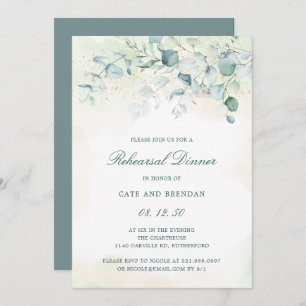 Elegant Eucalyptus Greenery Rehearsal Dinner Invitation