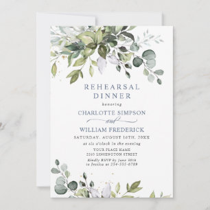 Elegant Eucalyptus Greenery Rehearsal Dinner Invitation