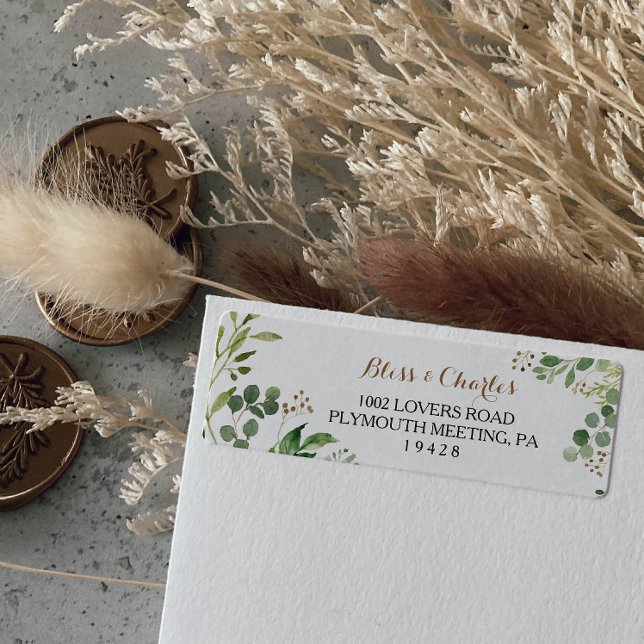 Elegant Eucalyptus Greenery Return Address Label (Creator Uploaded)