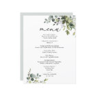 Elegant Eucalyptus Greenery Simple Wedding Menu