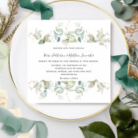Elegant Eucalyptus Greenery, Square Wedding